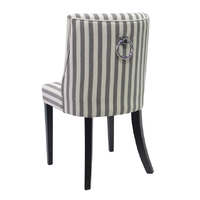 Ophelia Dining Chair Black & White Narrow Stripe with ring