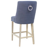 Ophelia Barstool Navy Blue with silver ring