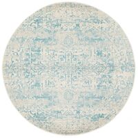Glacier White Blue Transitional Rug 240x240cm