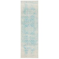 Glacier White Blue Transitional Rug 300x80cm