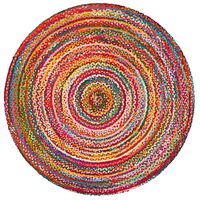 Chandra Braided Cotton Rug Multi 120x120cm