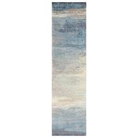 Snow Storm Modern Blue Runner Rug 300X76cm