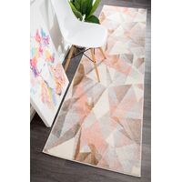 Divinity Shatter Blush Modern Runner Rug 300x80cm