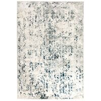 Farah Distressed Contemporary Rug White Blue Grey 230X160cm