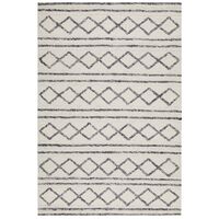 Milly Textured Woollen Rug White Grey 225x155cm