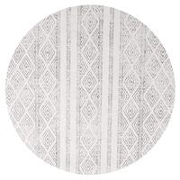 Salma White And Grey Tribal Round Rug 150x150cm