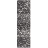 Noah Charcoal Contemporary Runner Rug 300x80cm