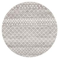 Selma Silver Tribal Round Rug 150x150cm