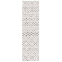 Selma White Grey Tribal Runner Rug 300x80cm