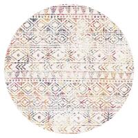 Ismail Multi Grey Rustic Round Rug 200x200cm