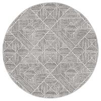 Kenza Contemporary Silver Round Rug 150x150cm
