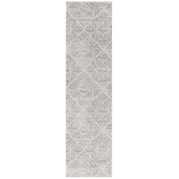 Kenza Contemporary Silver Runner Rug 300x80cm