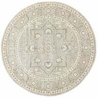 Silver Flower Transitional Rug 150x150cm