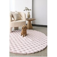 Bubble Washable Rug Blush 150x150cms