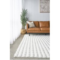 Bubble Washable Rug White 270x180cms