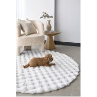 Bubble Washable Rug White 200x200cms