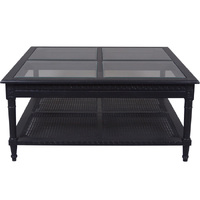 Polo Square Coffee Table Black Flat packed