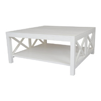 Catalina Crossed White Coffee Table