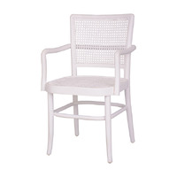Palm Armed Rattan Dining Chair White