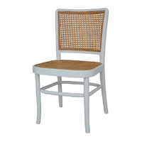 Palm Rattan Dining Chair White & Natural