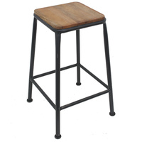 Vintage Industrial Barstool Black