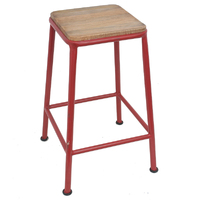Vintage Industrial Barstool Red