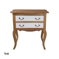 Bowral 2 Drawer Chest Teak Body/White Drawers