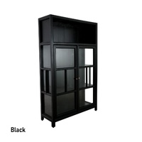 Evan Display Cabinet Mindi Wood in Black Finish