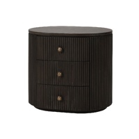 Kraton Oval Bedside Table Grey Oak