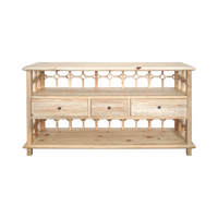 Sonoma  3 drawer Open Cabinet Distressed Natural
