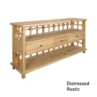 Sonoma  3 drawer Open Cabinet Distressed Rustic