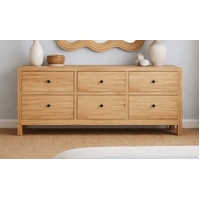 Sonoma 6 Drawer Buffet Distressed Rustic