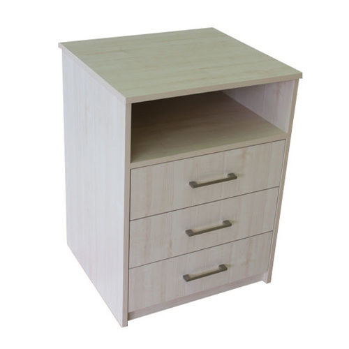 Hyacinth 3 Drawer & Shelf Bedside in Polytec Blonde Colour