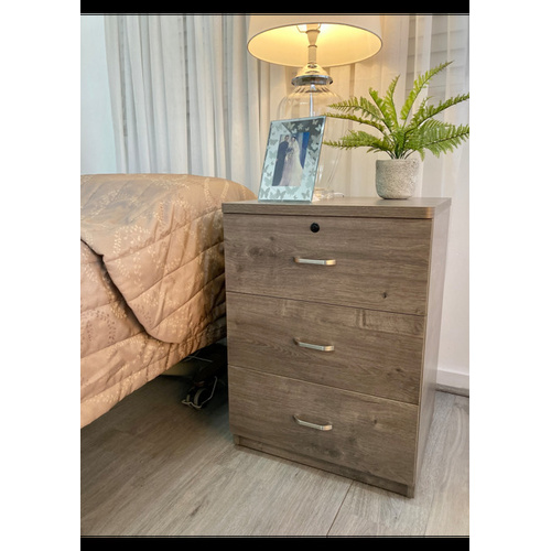 Zinnia Bedside in Polytec Modern Walnut Colour 