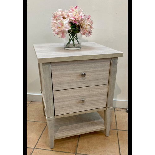 Jillian Bedside Table w/2 drawers & 1 Shelf