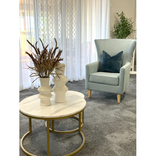 Bordeaux Premium Armchair Textured Fabric covered.  Seat cushion replacement available. Or 5.2 Metres of fabric of your choice