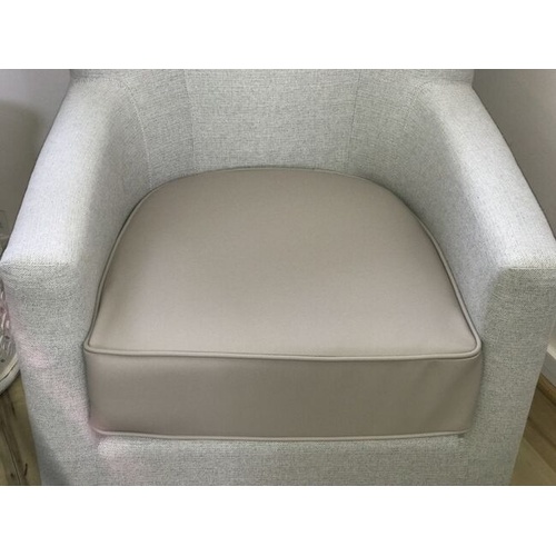 Bordeaux Premium Armchair Seat Cushion only Fully Covered in Baltic Sand Vinyl