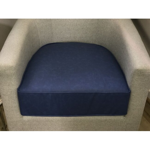 Bordeaux Premium Armchair Seat Cushion only Fully Covered in Blue Vinyl