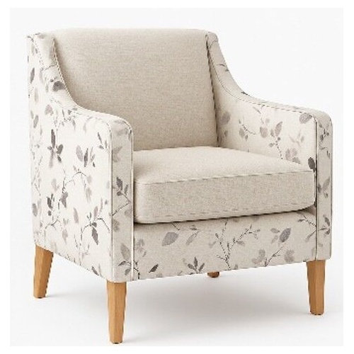 Sally Premium Armchair covered in Warwick Lustrell Vinyl Fabric with Beech coloured legs