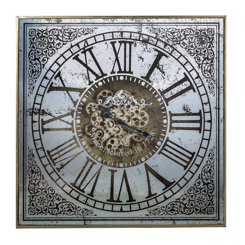 LARGE SQUARE MIRROR CLOCK