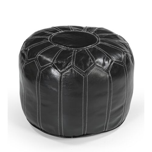 MOROCCAN LEATHER OTTOMAN