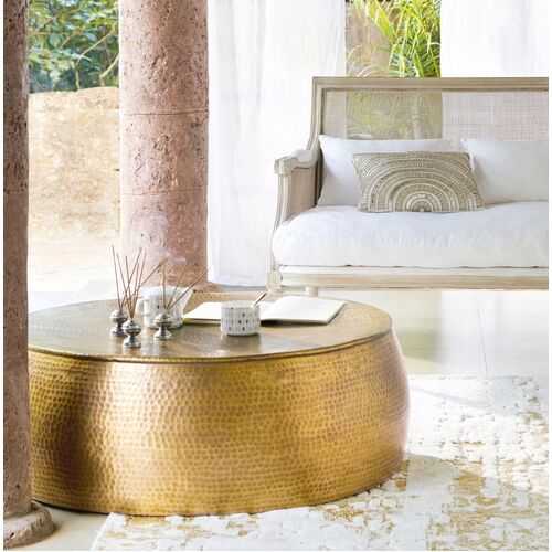 BRASS HAMMERED COFFEE TABLE