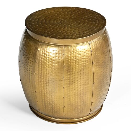 BRASS HAMMERED SIDE TABLE