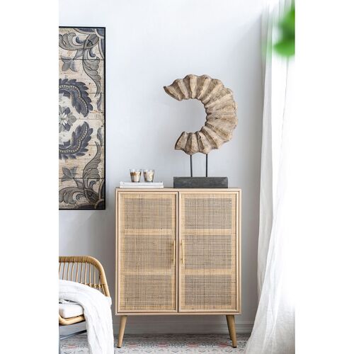 2 DOOR RATTEN CABINET