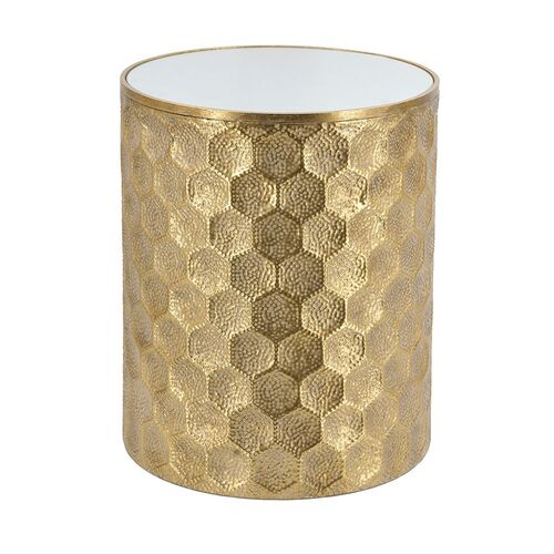 HEXAGON MIRRORED SIDE TABLE