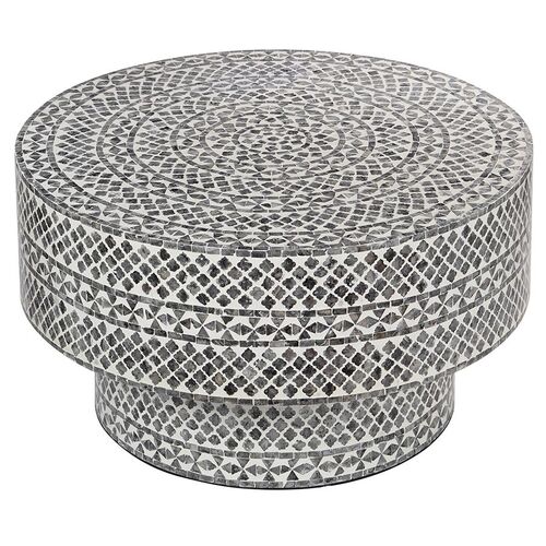 Diamond Mother of Pearl Coffee Table Black
