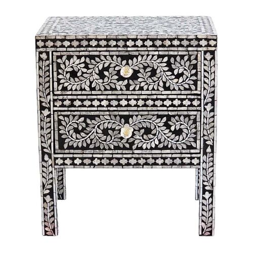 Mother of Pearl Noir Bedside Table