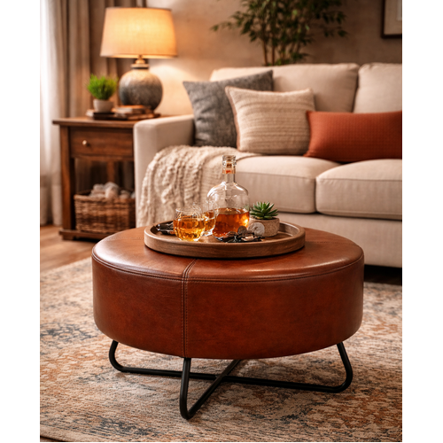 BOLERO LEATHER COFFEE TABLE/OTTOMAN