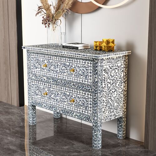 MOTHER OF PEARL HAND MADE SWIRL HAND MADE CHEST DRAWS