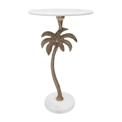 MARBLE PALM TREE SIDE TABLE